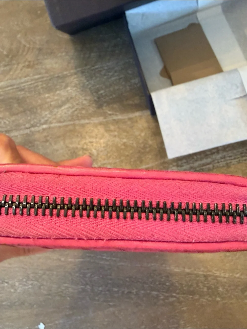 Bottega Veneta Hot Pink Intrecciato Leather Zip Wallet